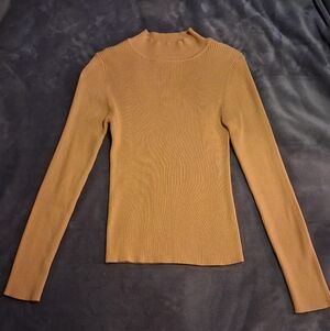 Yellow Ribbed Long Sleeve Top